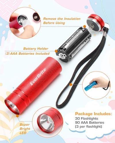 EverBrite 30-Pack Aluminum Mini LED Flashlight Set Portable Compact Bulk