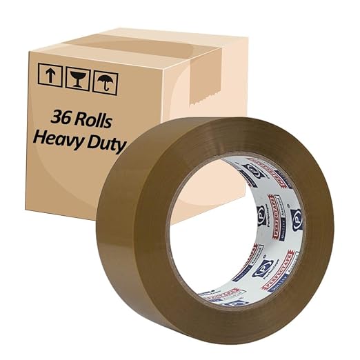 PERFECTAPE Heavy Duty Packing Tape 36 Rolls, Brown, 1.88" x 60Y | Total 2160Y, 2.7 mil, Ultra Strong, Refill for Packaging and Shipping