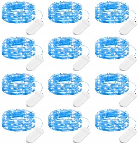 Brightown 12 Pack Christmas Blue Fairy Lights Battery Operated
