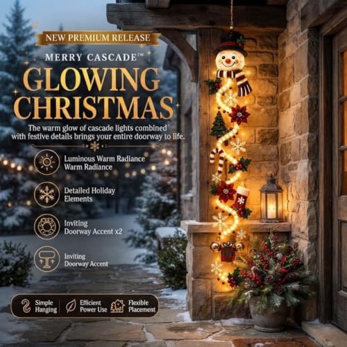 Glowing Christmas Door Hanger,Lighted Christmas Door Hanger Decorations(3#)