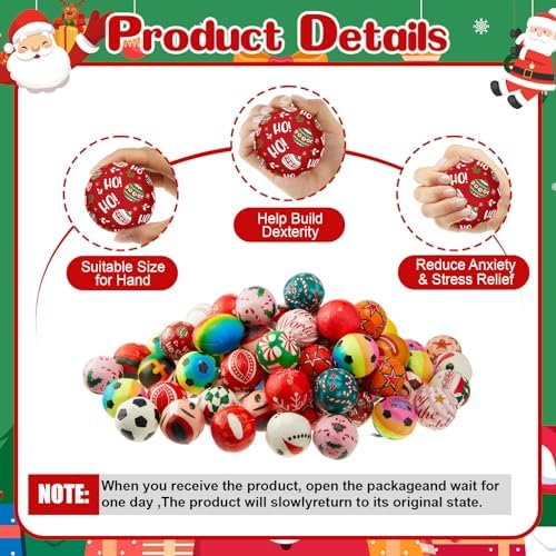Meooeck 108 Pcs Christmas Party Favors Bulk, Snowman Santa Balls