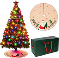 6ft DIY Christmas Tree Kit Artificial Christmas Tree with Lights and Ornaments 48'' Xmas Trees Skirt 65 x 30 x 15'' Storage Bag, LED Holiday Xmas Trees for DIY Home Decor(Red,Classic)