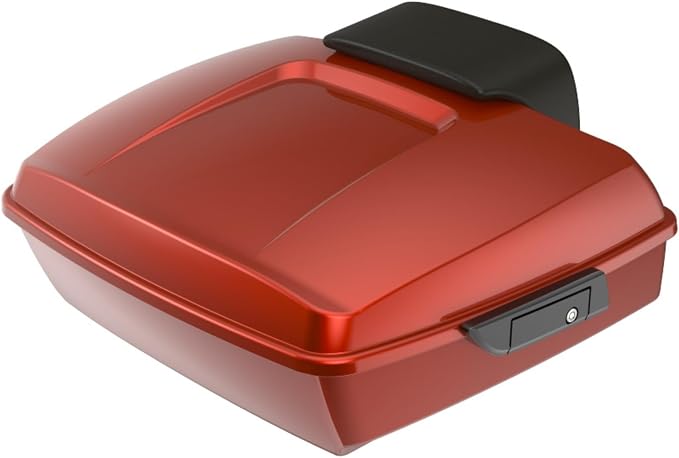 Advanblack Road Glide Tour Trunk Pack Red Rock Chopped Tour Trunk Pack Backrest Pad for '97-'25 Harley Touring Road King Street Glide Electra Glide CVO models