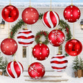 Poen 12 Pcs 6 Inch Retro Christmas Ball Ornaments Shatterproof