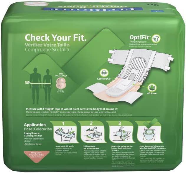 FitRight Adult Incontinence Briefs with Tabs, Moderate Absorbency, Small, 20" to 32", 20 Count