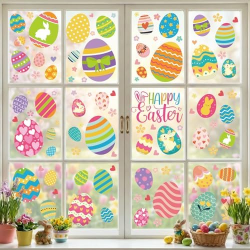 Easter Window Clings Easter Decorations for Home Spring Decor Eggs Stickers