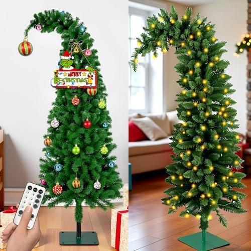5.8 FT Prelit Artificial Christmas Tree,Xmas Tree Holiday Decor, Dark Green