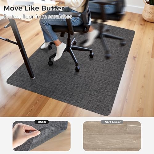 Sycoodeal Chair Mat,36" x 48" Office Chair Mat for Hardwood and Tile Floor, Heavy Duty Floor Protector for Rolling Chairs,Non-Slip,Computer Mat for Home Office(Dark Coffee)
