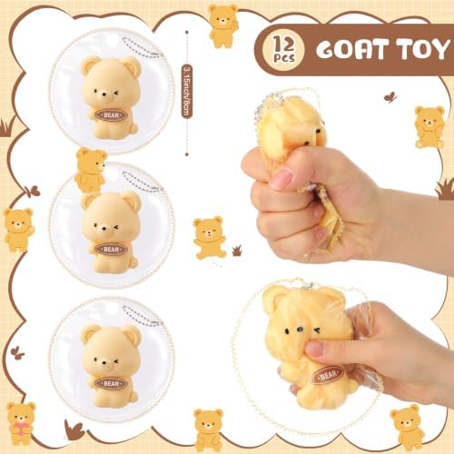 Meooeck 12 Pcs Bear Fidgets Balls for Adults Cute Bear Party Favors