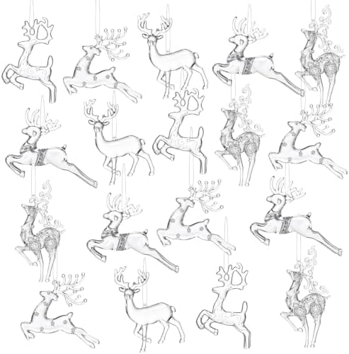 Syhood 100 Pcs Crystal Christmas Tree Ornaments, Reindeer