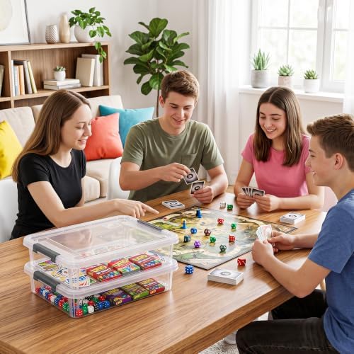 Citylife 5.3Qt 4Packs Clear Craft Organizers and Storage Box, Sensory Bins