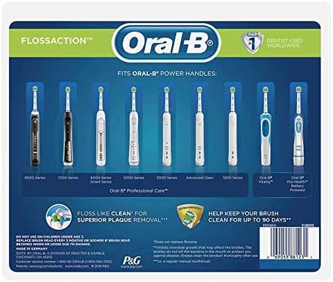 Genuine Original Oral-B Braun Floss Action Replacement Rechargeable Toothbrush Heads Refill (9 Count)