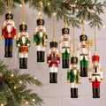 Sosation 8 Pcs Vintage Glass Christmas Nutcracker Ornaments Hand Blown