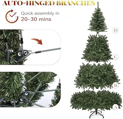 YITAHOME 9ft Green Spruce Artificial Christmas Tree with 2028 Branch Tips