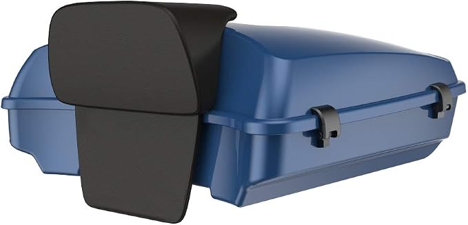 Advanblack Road Glide Tour Trunk Pack Legend Blue Razor Tour Trunk Pack Backrest Pad for '97-'25 Harley Touring Road King Street Glide Electra Glide CVO models