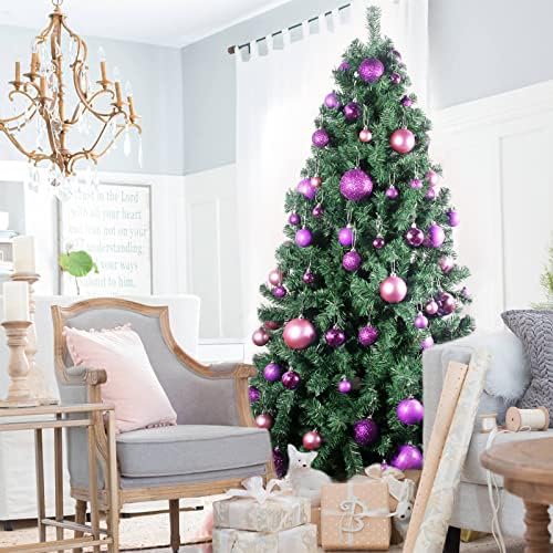 Iris Purple 2.5" Christmas Balls Christmas Tree Decoration Ornaments Shatterproof Hanging Balls for Birthday Halloween Holiday Wedding Decorations Set of 36pcs