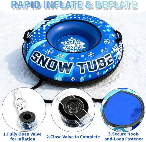 CAMPLAND Heavy Duty Snow Tube 47in Inflatable Sled Tube for Adults & Kids