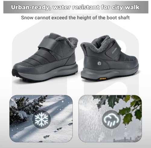 FitVille Snow Boots for men Winter Shoes Fur Lining Waterproof Extra Wide Boots for Men Heat Lock Technology for Outdoor