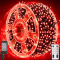 WATERGLIDE 1000 LED Valentines String Lights, 328 FT Green Wire LED Decorative Fairy Lights with Remote & 8 Modes, Waterproof for Outdoor Christmas Holiday Party Garden Wedding Home Decor, Red