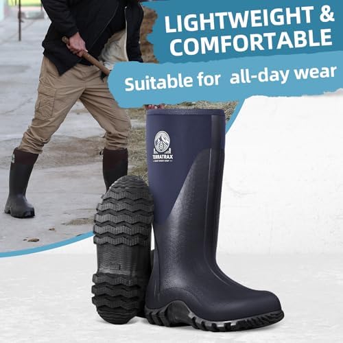 Men's Waterproof Rubber Mud Boots, 6mm Neoprene