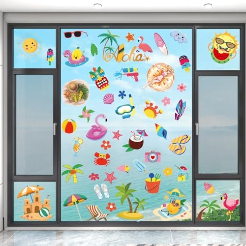 Summer Decorations Window clings for Glass Windows Summer Window Stickers