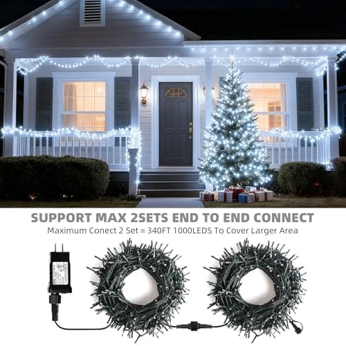 500 LED White Christmas Lights Christmas Tree Lights Outdoor
