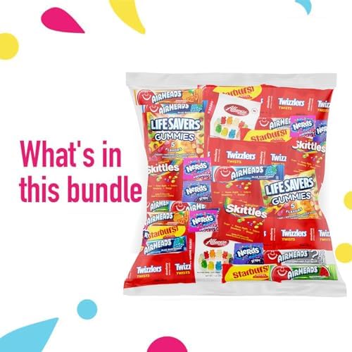 Halloween Bulk Assorted Fruit Candy - Starburst, Skittles, Gummy Life Savers, Air Heads, Sour Punch, Haribo Gold-Bears, Gummy Bears & Twizzlers (32 Oz Variety Pack)