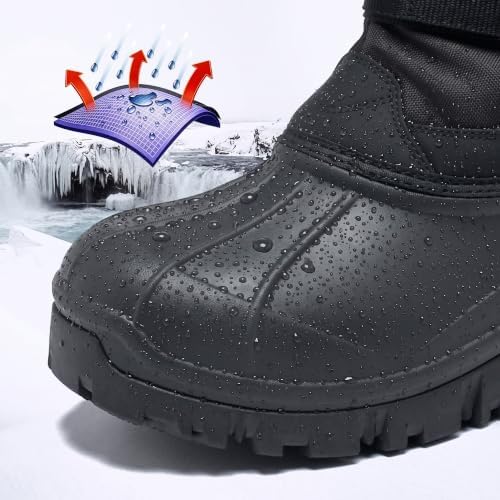 EQW Men's Waterproof Snow Boots, Insulated -25°F Non-Slip Winter