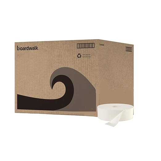 Boardwalk BWK 6102 2000' Length, 12" Width 2-Ply JRT Sr Roll Toilet Tissue