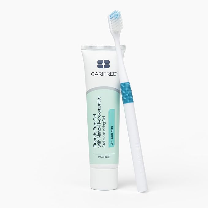 CariFree Nano Hydroxyapatite Toothpaste, Fluoride-Free, Mint, Pack of 4 | Fluoride-free nano-HAp gel; neutralizes pH; freshens breath & moistens mouth; toothpaste replacement, dentist rec.