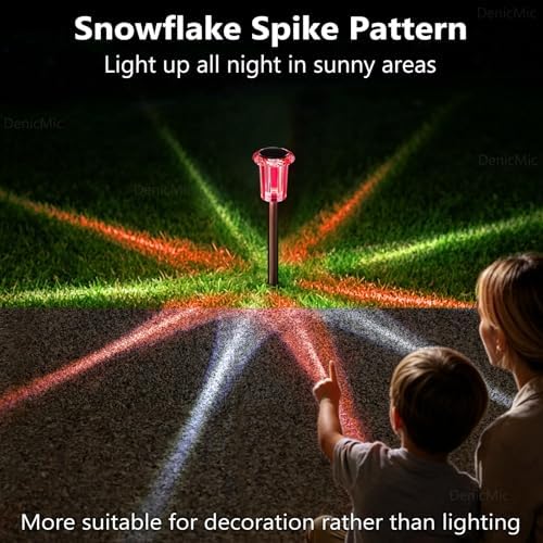 DenicMic Outdoor Solar Lights Waterproof 10 Pack Color LED Christmas Decor