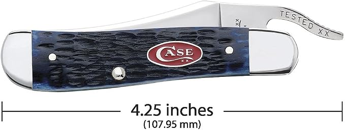 Case WR XX Pocket Knife Navy Blue Jigged Bone Russlock Item #7057 - (61953L SS) - Length Closed: 4 1/4 Inches