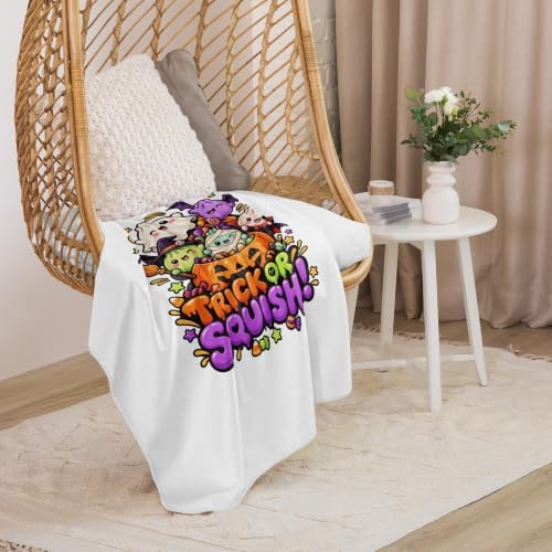 Trick or Squish Cute Dumpling Halloween Kawaii Squishy Graphic Sherpa Throw Blanket