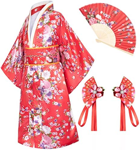 Japanese Traditional Dress Kimono Robe for Kids Girls Costume