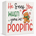 Christmas Bathroom Decor Funny Gingerbread Christmas Decor Wooden Box Sign