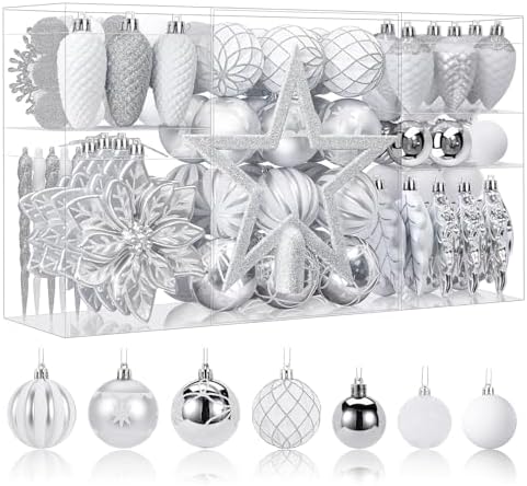 SHareconn 106 PCS Christmas Ball Ornaments for Christmas Tree Decorations