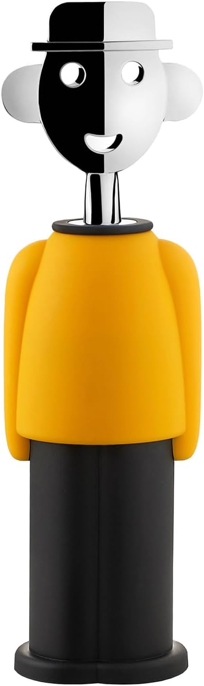 Alessi AM23 YB - Alessandro M. Corkscrew in thermoplastic resin, yellow and black and chrome plated zamak.