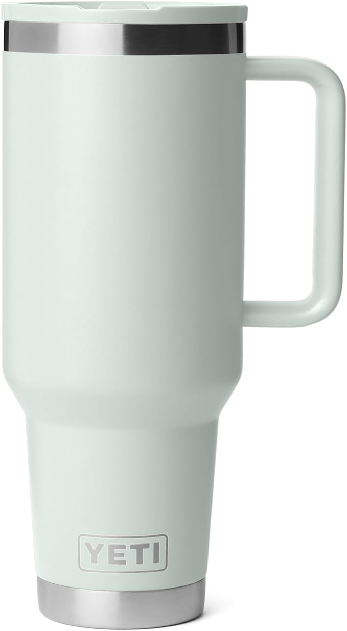 YETI Rambler 40 oz Travel Mug with Flip Straw Lid – Stainless Steel, Vacuum Insulated, Leakproof, Cup Holder Friendly, Ridgeline