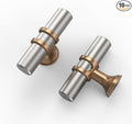Asidrama 10 Pack Brushed Satin Nickel and Champagne Bronze Kitchen Cabinet Knobs Cabinet Hardware Zinc Knobs for Dresser Drawers