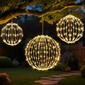 Christmas Decorations,LED Light Balls Outdoor,3 Pack,Warm White