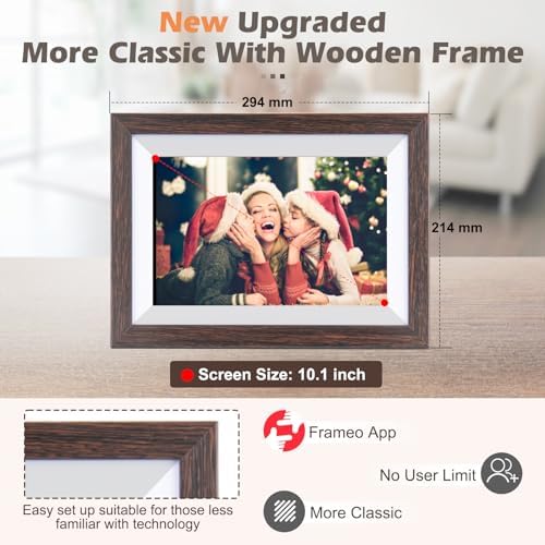 Ciowain 10.1" WiFi Digital Picture Frame, Smart Cloud, Frameo App