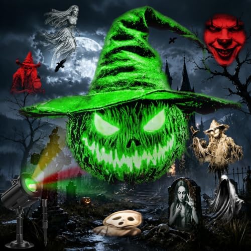 12-in-1 Halloween Projector Lights, 3D Dynamic Halloween Decoration Outdoor