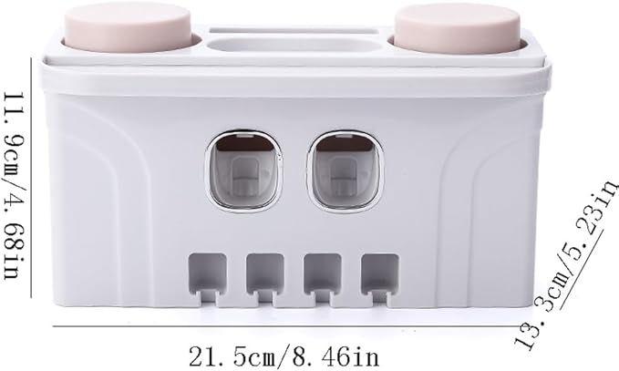 Toothbrush Rack Toothbrush Rack Free Punching Mouthwash Toothbrush Cup Wall-Mounted Bathroom Wall-Mounted Wall-Mounted Integrated Toothpaste Squeezer Bathroom Toothbrush Holder(A)