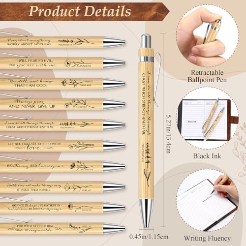 Spakon 100 Pcs Christian Prayer Journals with Pens, English Aesthetics