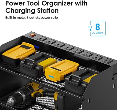 CCCEI Wall Mount Modular Tool Charging Organizer, Black, 2 Pack, 3 Tier.