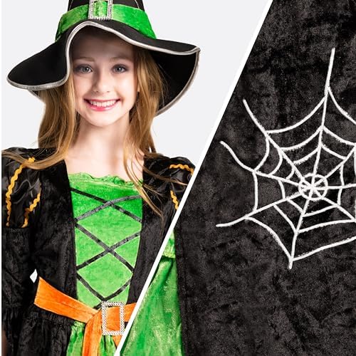Spooktacular Creations Fairytale Witch Cute Witch Costume Deluxe Set with Broom for Girls
