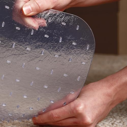Staples Office Chair Mat, Clear, 53x45 Inch, Low-Pile Carpet, with Lip