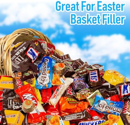 Chocolate Candy Variety Pack, 5 Pounds, Approximately 250 Pieces, Individually Wrapped Mini Candy Bars, Bulk Assorted Mix for Office Candy Jars, Party Favors, Classroom Rewards