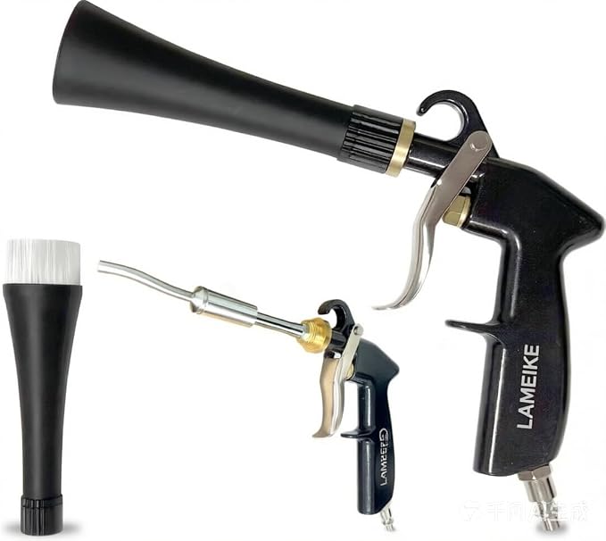 Air Blow Gun Car Interior Cleaning Gun High Pressure Car Detailing Cleaning Tool with Nozzle and Auto Detailing Dusting Brush for Quickly Blasts Dirt and Dust from Surface