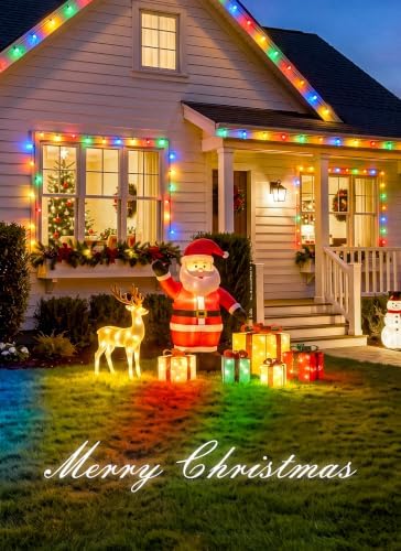 Brightown Christmas Lights Outdoor, 102FT 150LED C9 String Light with Clips